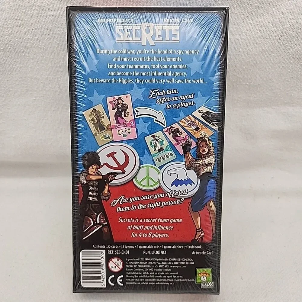 Game Secrets Card Repos Production Eric M. Land Cold War Spy Board Bluff NEW